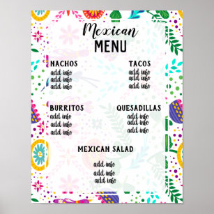 mexican menu poster 
