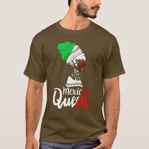 Mexican Mexico Flag Afro Roots T_Shirt