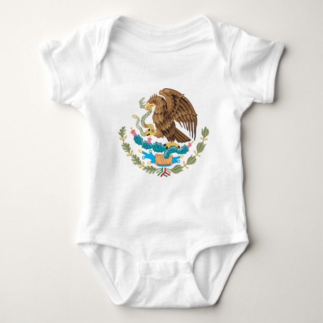 Mexican Mexico Flag Baby Bodysuit (Front)