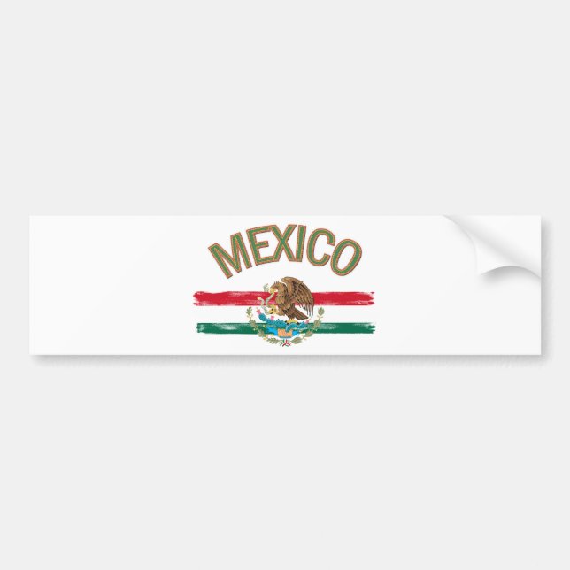 Mexican Mexico Flag Bumper Sticker (Front)