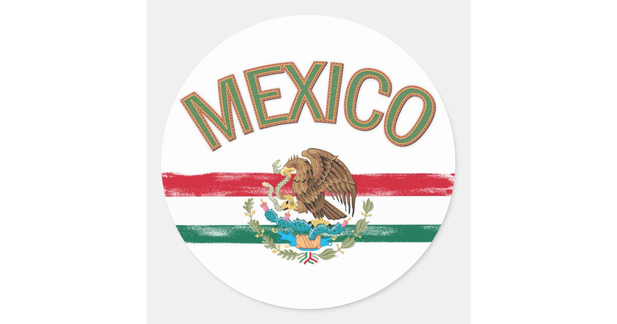 Mexican Mexico Flag Classic Round Sticker Zazzle