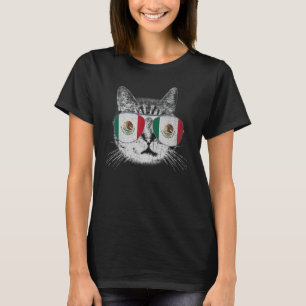 Mexican Mexico Flag Country Roots Cat Pride T-Shirt