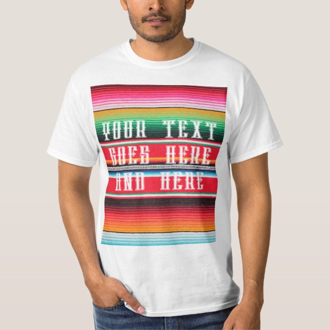 mexican mexico poncho blanket custom graphic T-Shirt (Front)