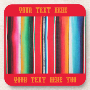 Mexican mexico poncho custom text beverage coaster