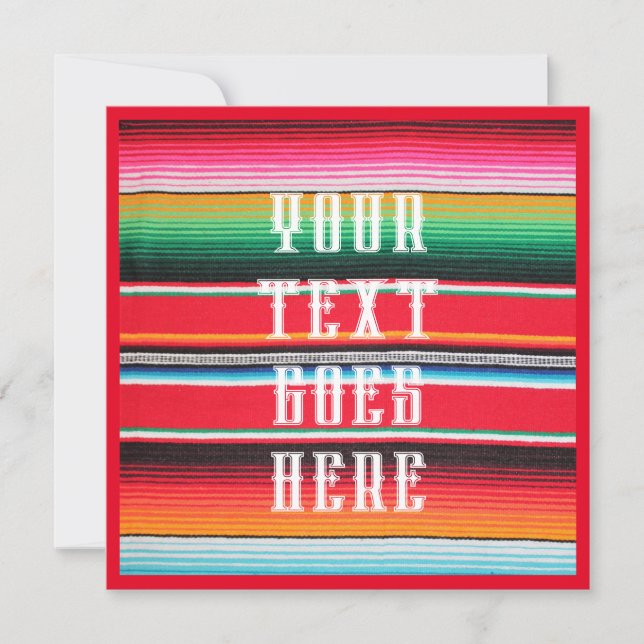 mexican mexico poncho serape background  invitatio invitation (Front)