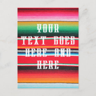 mexican mexico poncho serape background postcard