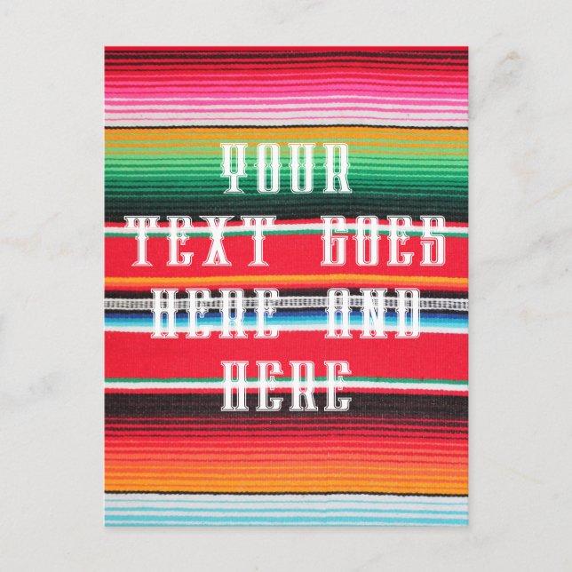 mexican mexico poncho serape background  postcard (Front)