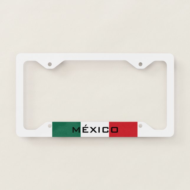 Mexican Mexico White  License Plate Frame (Front)