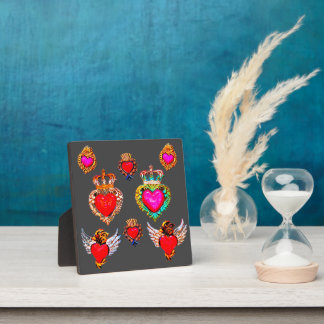 Mexican Milagros Charms Hearts  Plaque