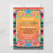 Mexican Mis 15 Anos Party Gold Glitter Invitation (Front)
