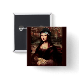 Mexican Mona Lisa Chicana Chola Button