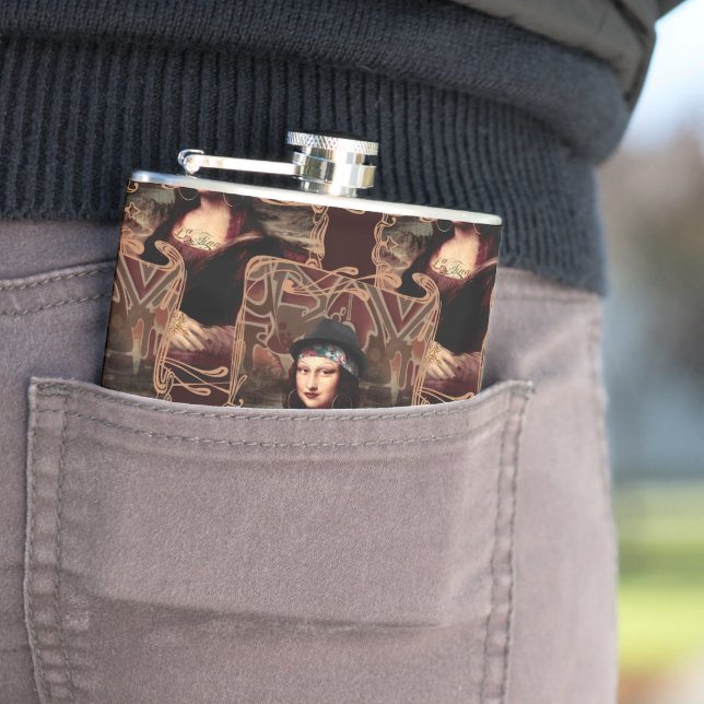 Mexican Mona Lisa Chicana Chola Flask (In Situ)