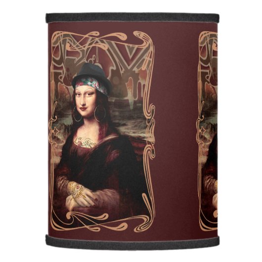 Mexican Mona Lisa Chicana Chola Lamp Shade (Left)