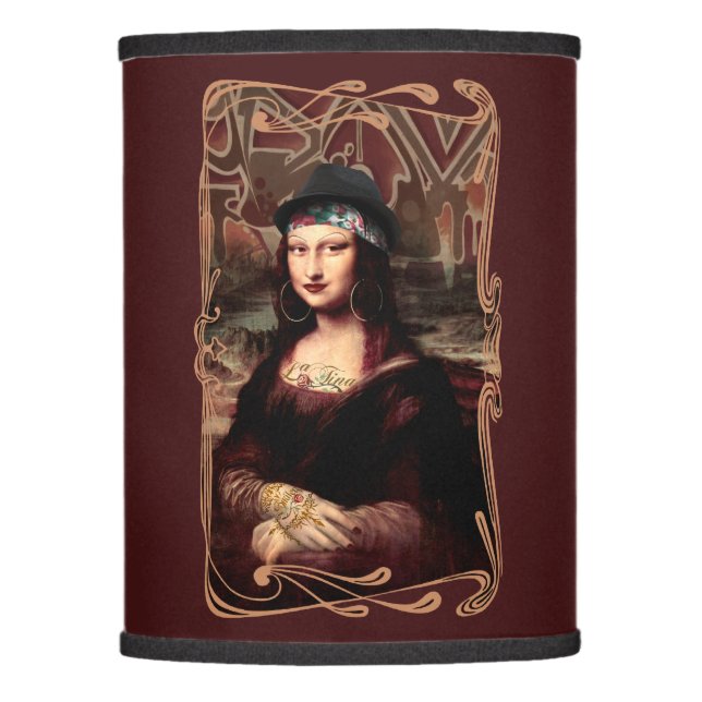 Mexican Mona Lisa Chicana Chola Lamp Shade (Front)