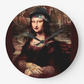 Mexican Mona Lisa Chicana Chola Large Clock