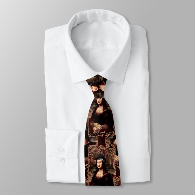 Mexican Mona Lisa Chicana Chola Neck Tie (Tied)