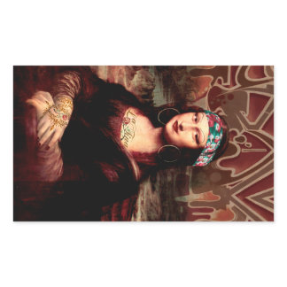 Mexican Mona Lisa Chicana Chola Rectangular Sticker
