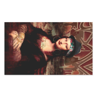 Mexican Mona Lisa Chicana Chola Rectangular Sticker