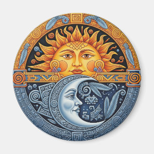 Mexican Moon and Sun Magnet