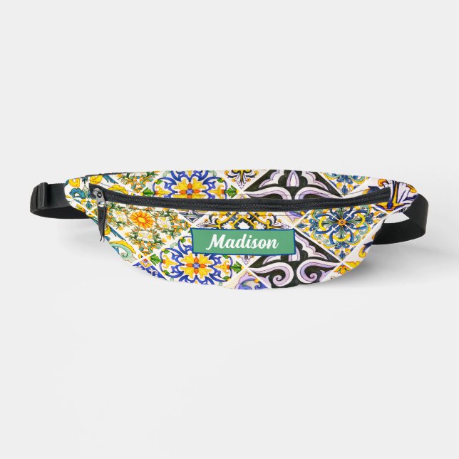 Mexican, Moroccan, Sicilian Mediterranean tiles  Fanny Pack (Front)