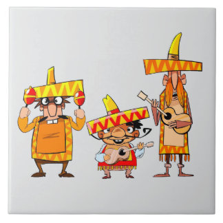 Mexican musicians  ceramic tile
