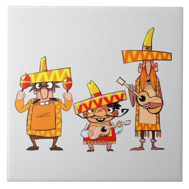 Mexican musicians  ceramic tile (Front)