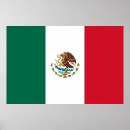 Mexican National Flag Mexico Poster
