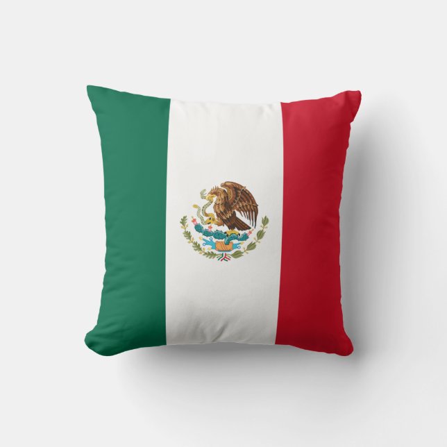 Mexican National Flag (Mexico) Throw Pillow (Front)