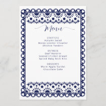 Mexican Navy Papel Picado Boho Bridal Shower Menu