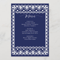 Mexican Navy Papel Picado Boho Bridal Shower Menu