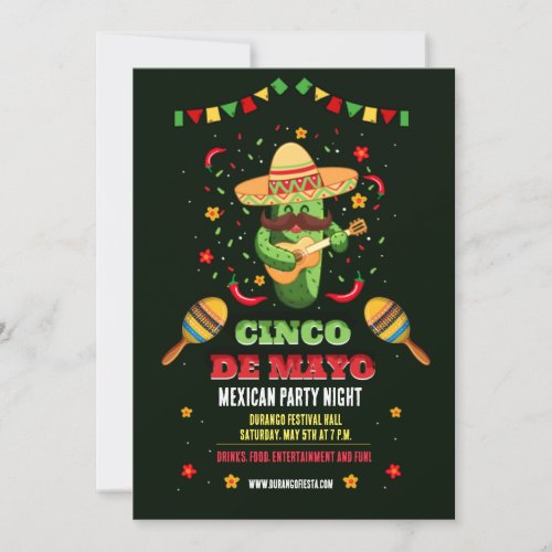 Mexican Night Party Cinco de Mayo Invitation