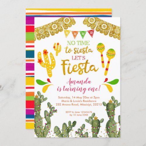 Mexican No Time to Siesta Adult Birthday Invitation