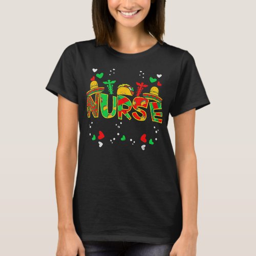 Mexican Nurse Taco Stethoscope Cinco De Mayo T_Shirt