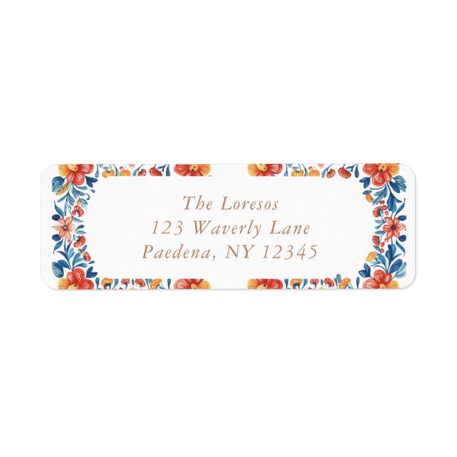 Mexican Oaxaca Destination Wedding Return Address Label (Front)