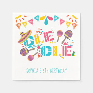 Mexican Ole Ole Fiesta Personalized Birthday Napkins