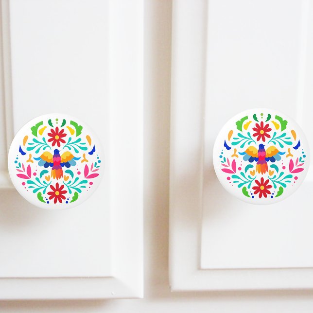 Mexican Otomi Bird Design Ceramic Knob (Creator Uploaded)