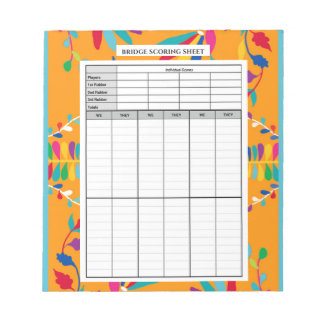 Mexican Otomi Design - Bridge Score Pad