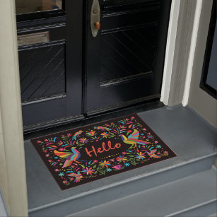 Otomi Mexican Peacock Coir Doormat