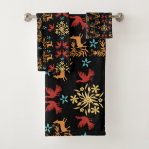 Mexican Otomi Home Decor Bath Towel Set