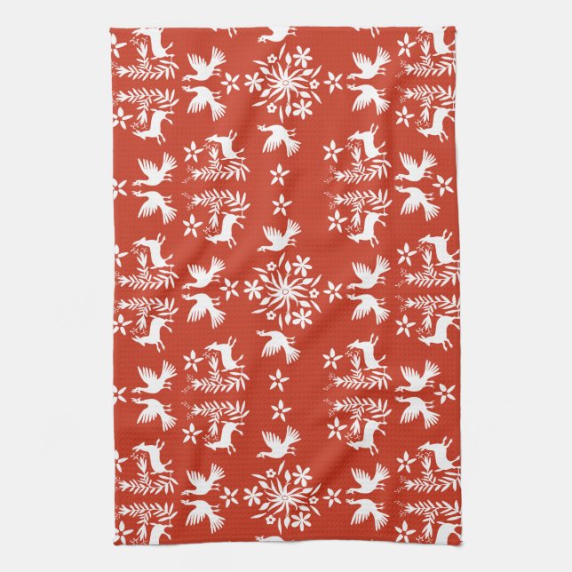 Mexican Otomi Home Decor Kitchen Towel (Vertical)