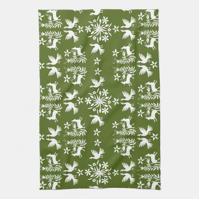 Mexican Otomi Home Decor Kitchen Towel (Vertical)