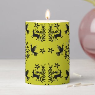 Mexican Otomi Home Decor Pillar Candle