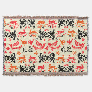 Mexican Otomi Home Decor Throw Blanket