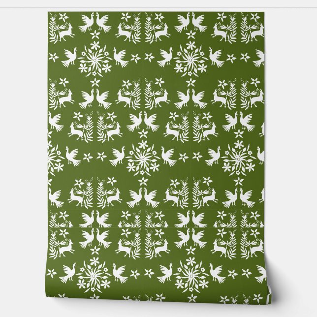 Mexican Otomi Home Decor Wallpaper (Unrolling)