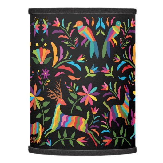 Mexican Otomi Lamp Shade (Left)