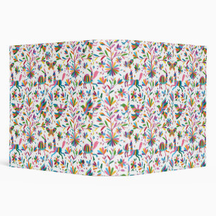  Mexican Otomi Style Bright Pattern 3 Ring Binder