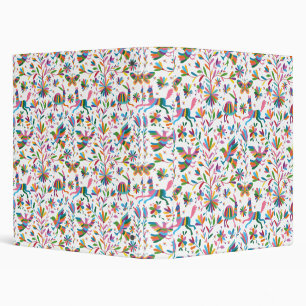  Mexican Otomi Style Bright Pattern 3 Ring Binder
