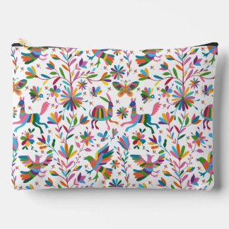 Mexican Otomi Style Bright Pattern Accessory Pouch