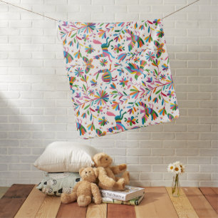 Mexican Otomi Style Bright Pattern Baby Blanket