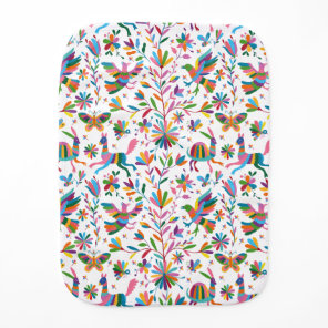 Mexican Otomi Style Bright Pattern Baby Burp Cloth